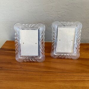 Set of two heavy vintage‎ crystal photo frames
